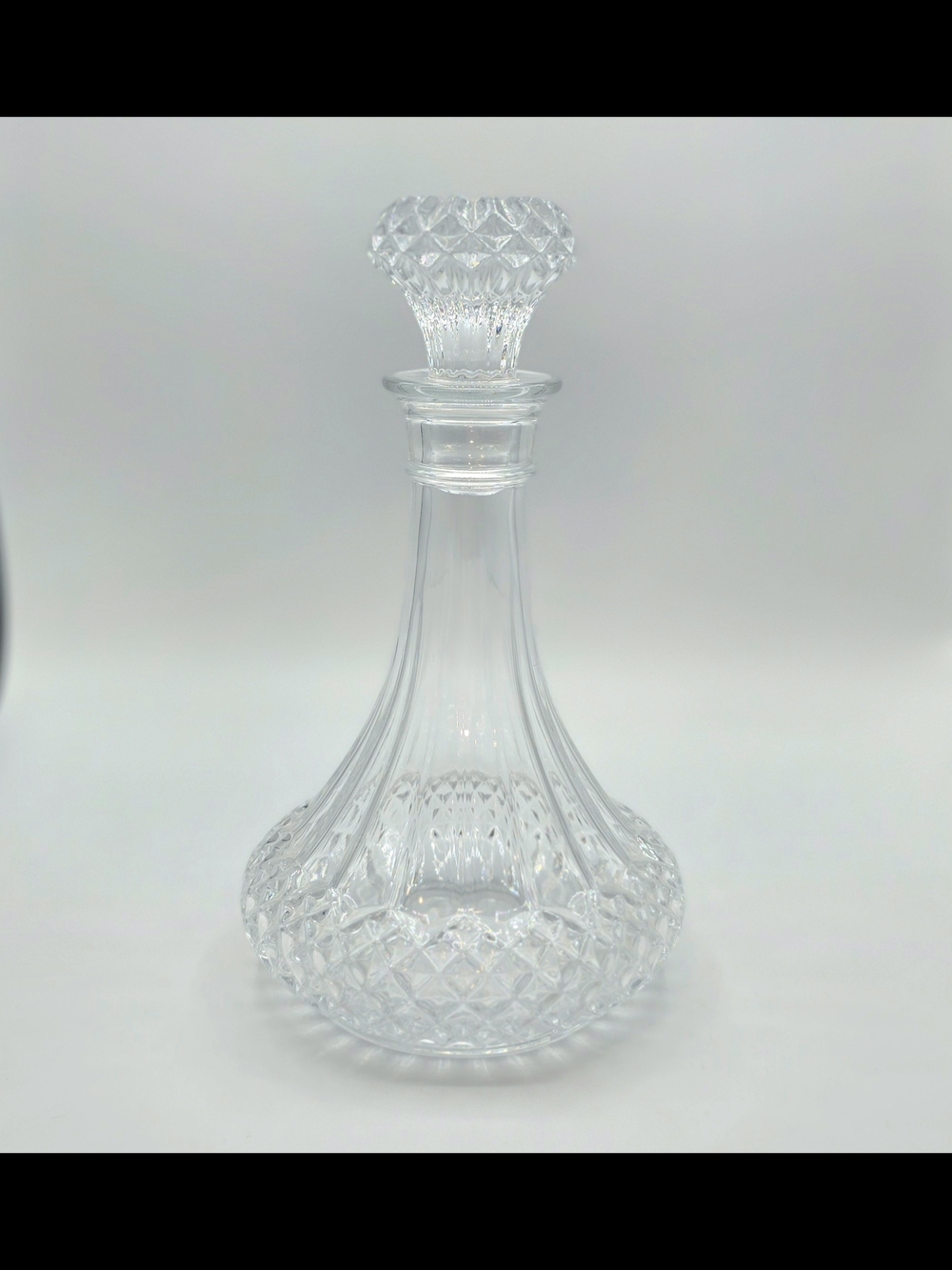 Cut Crystal Clear Decanter - 10"